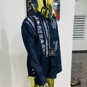 Men's Ankara-Denim Shirt